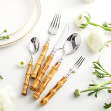 Charger l&#39;image dans la galerie, Arashiyama Natural Bamboo Stainless Steel Cutlery Set
