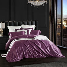 Load image into Gallery viewer, Eloise Japanese Violet Luxury Pure Mulberry Silk Bedding Set
