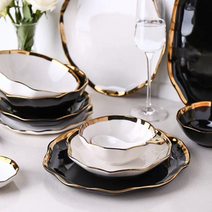Nora Black White Luxury Dinnerware Set