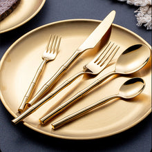 Charger l&#39;image dans la galerie, Aldomara Bamboo Gold/Silver Cutlery Set

