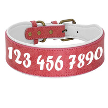Load image into Gallery viewer, Personalized Large Wide Leather Custom Print Dog Collar
