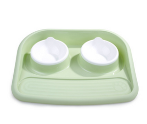 Double Bowl Plastic Feeder