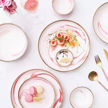 Load image into Gallery viewer, Catalina Pink Marble Luxury Dinnerware Set
