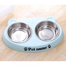 Load image into Gallery viewer, Custom Personalized Double Bowl Pet Feeding Dish
