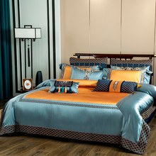 Load image into Gallery viewer, Oceana Embroidered Jacquard Satin Duvet Cover Set
