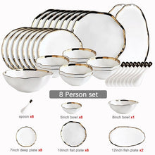 Load image into Gallery viewer, Nora Black White Luxury Dinnerware Set
