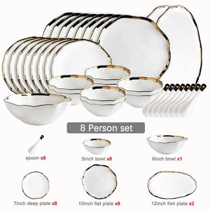 Nora Black White Luxury Dinnerware Set