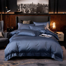 Load image into Gallery viewer, Lakibia Navy Blue Silky Soft Egyptian Cotton Bedding Set
