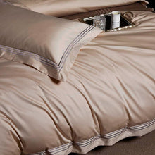 Load image into Gallery viewer, Leila Kilim Beige Embroidered Edge Egyptian Cotton Duvet Cover Set
