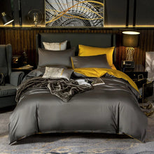 Load image into Gallery viewer, Shemir Grey Gold Reversible Egyptian Cotton Duvet Cover Set
