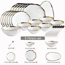 Load image into Gallery viewer, Nora Black White Luxury Dinnerware Set
