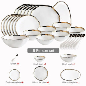 Nora Black White Luxury Dinnerware Set