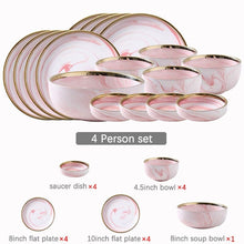 Load image into Gallery viewer, Catalina Pink Marble Luxury Dinnerware Set

