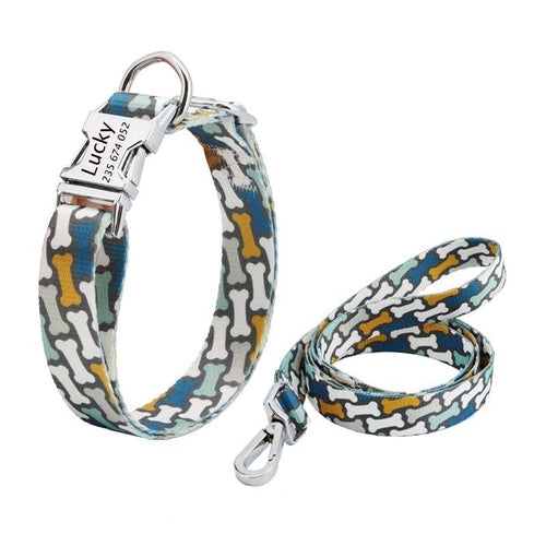 Bone Mesh Personalized Collar Set