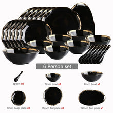 Load image into Gallery viewer, Nora Black White Luxury Dinnerware Set
