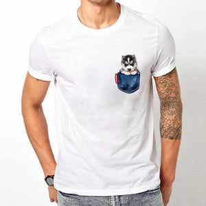 Husky Dog T-Shirt Men