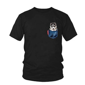 Husky Dog T-Shirt Men