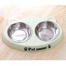 Load image into Gallery viewer, Custom Personalized Double Bowl Pet Feeding Dish
