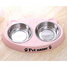 Load image into Gallery viewer, Custom Personalized Double Bowl Pet Feeding Dish
