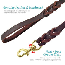 Load image into Gallery viewer, Leather Braided Dog Leash
