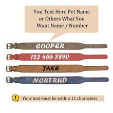 Load image into Gallery viewer, Personalized Large Wide Leather Custom Print Dog Collar
