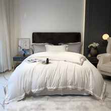 Load image into Gallery viewer, Scarlett Modern Threadwork Border Egyptian Cotton Duvet Cover Set
