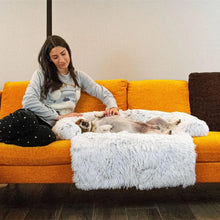 Load image into Gallery viewer, Washable Pet Sofa Couch Dog Bed Calming Blanket Bed
