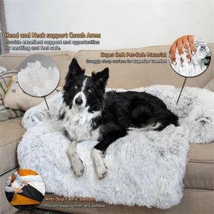 Washable Pet Sofa Couch Dog Bed Calming Blanket Bed