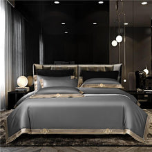 Charger l&#39;image dans la galerie, Anahi Embroidered Motif Border Egyptian Cotton Duvet Cover Set
