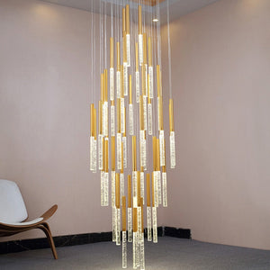 Mya Linear Copper And Crystal Strand Chandelier