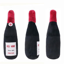 Load image into Gallery viewer, Champagne Squeaky Plush Dog Wine Bottle Toy
