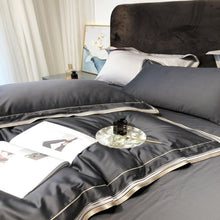 Load image into Gallery viewer, Scarlett Modern Threadwork Border Egyptian Cotton Duvet Cover Set
