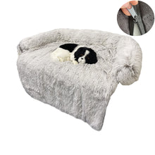 Load image into Gallery viewer, Washable Pet Sofa Couch Dog Bed Calming Blanket Bed
