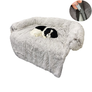 Washable Pet Sofa Couch Dog Bed Calming Blanket Bed