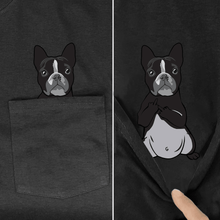 Load image into Gallery viewer, Funny French Bulldog Pocket Printed T-Shirt
