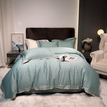 Load image into Gallery viewer, Scarlett Modern Threadwork Border Egyptian Cotton Duvet Cover Set
