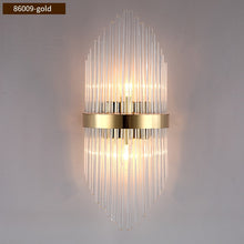 Load image into Gallery viewer, Diana Tapered Crystal And Gold Ring Wall Lamp
