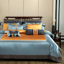 Load image into Gallery viewer, Oceana Embroidered Jacquard Satin Duvet Cover Set
