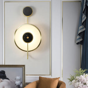 Violet Glass And Marble Double Ring Wall Lamp