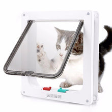 Load image into Gallery viewer, Cat 4 Way Flap Plastic Security Lock Dog Cat Door Gate

