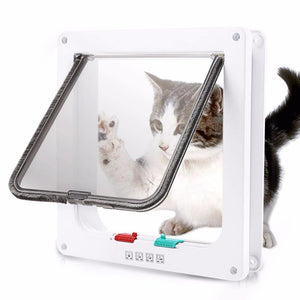 Cat 4 Way Flap Plastic Security Lock Dog Cat Door Gate