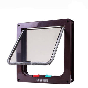 Cat 4 Way Flap Plastic Security Lock Dog Cat Door Gate