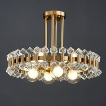 Charger l&#39;image dans la galerie, Bailey Colorful Gem And Crystal Two Tier Round Chandelier
