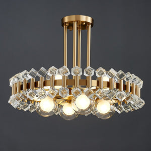 Bailey Colorful Gem And Crystal Two Tier Round Chandelier