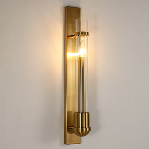 Autumn Faux Candle Crystal And Metal Cylinder Wall Lamp