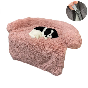 Washable Pet Sofa Couch Dog Bed Calming Blanket Bed