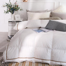 Load image into Gallery viewer, Taavi Embellished Border Quilted Cotton Goose Down Comforter
