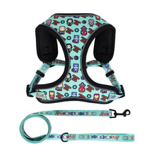 Load image into Gallery viewer, Reflective Anime Adjustable Blue Pikachu Cute Dog Harness and Leash

