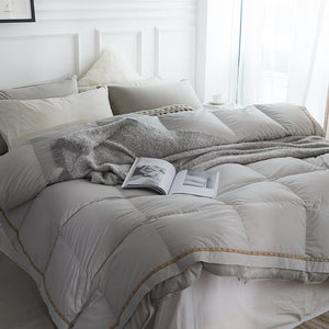 Taavi Embellished Border Quilted Cotton Goose Down Comforter