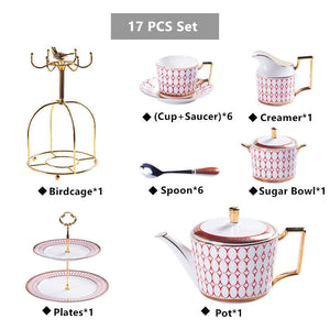 Arkanola Gold Inlay Porcelain Bone China Tea/Coffee Set